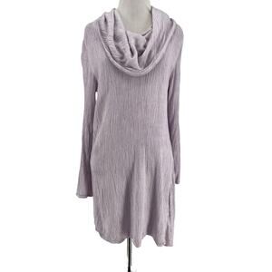 Soft Surroundings Women's Lavender Purple Crinkle Asymmetrical Blouse Top Small